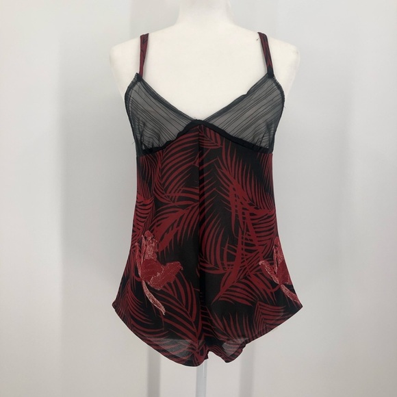 Vintage 70’s lingerie red black snap sheer teddy sexy small - Picture 1 of 7